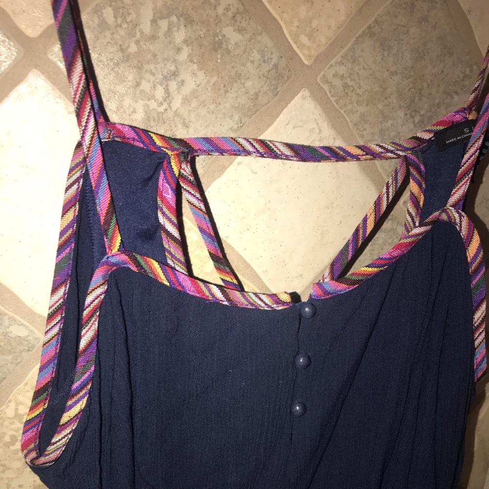 Cold shoulder navy blue top